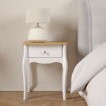 Baroque Nightstand in Pure White Iced Coffee Lacquer UK