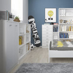 4 You Medium Wide Bookcase In Pearl White in UK