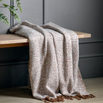 Herringbone Faux Mohair Throw - Tan