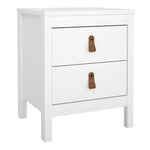 Barcelona Bedside Table 2 Drawers in White