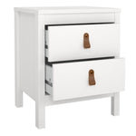 Barcelona Bedside Table 2 Drawers in White UK