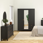 Barcelona Double Dresser 4+4 Drawers in Matt Black UK