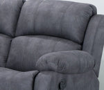 Alaska Suede Fabric Manuel Recliner Corner Sofa - Charcoal UK