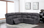 Alaska Suede Fabric Manuel Recliner Corner Sofa - Charcoal