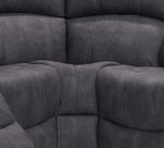 Alaska Suede Fabric Manuel Recliner Corner Sofa - Charcoal