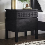 Boho Bedside 2 Drawer Chest - Black