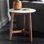 Barcelona Side Table - Dark wood / Marble