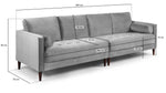 Fuji Sofa - Plush Grey 4 Seater