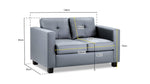 Archie Sofa Grey 2 Seater in UK Dimension