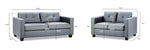 Archie Sofa Grey 3+2 Set in UK Dimension