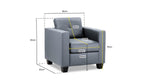 Archie Sofa Grey Armchair in UK Dimension